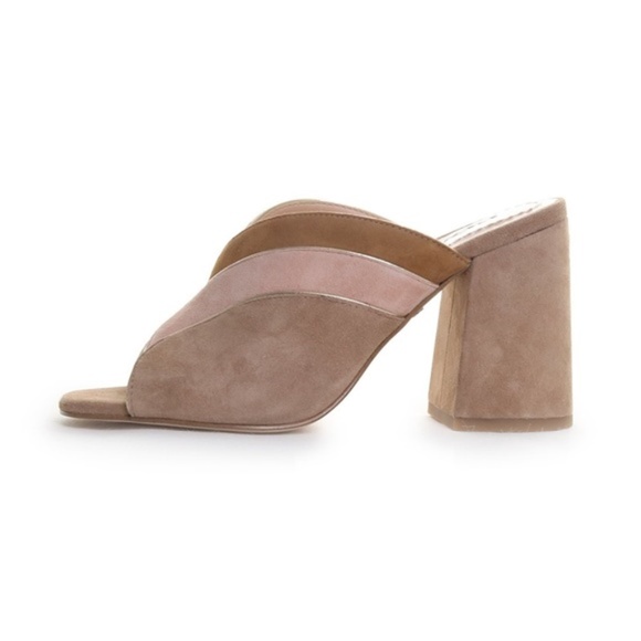 Coach Bria Suede Slide Mule in Oat Pale Blush - Picture 2 of 3